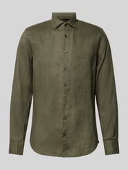 Slim Fit Leinenhemd mit Kentkragen von SEIDENSTICKER Grün - 3