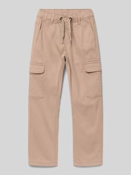Slim fit cargobroek van gevoerde katoenmix van s.Oliver RED LABEL Beige - 3