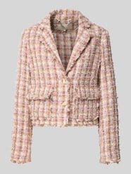 Regular fit blazer met structuurpatroon en klepzakken van Milano Italy Fuchsia - 6
