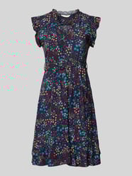 Knielanges Kleid aus Viskose mit Bindegürtel von Apricot - 8