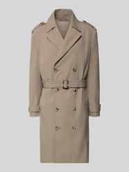ECDAHICC Heren Casual Slim Fit Wollen Mantel Lange Jas Met Opstaande Kraag Enkelrijs Trenchcoat Winter Warme Bovenkleding, Grijs, 3XL