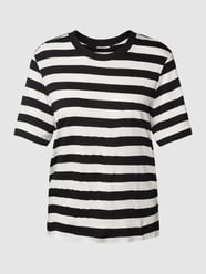 T-Shirt aus Viskose mit Streifenmuster von Marc O'Polo Denim Schwarz - 13