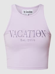 Korte top met geborduurd logo  van On Vacation Paars - 36