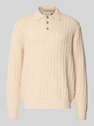 Strickpullover mit Strukturmuster Modell 'Gustav' von Les Deux Beige - 10