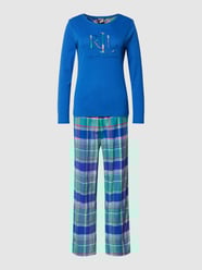Pyjama mit Label-Detail von Lauren Ralph Lauren Blau / Türkis - 46