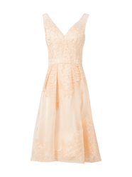 Cocktailkleid aus Organza mit Stickereien von Niente Orange - 11