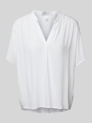 Blusenshirt mit V-Ausschnitt von QS Weiß - 26