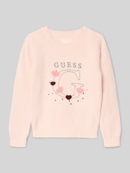 Gebreide pullover met labeldetail van Guess Fuchsia - 16