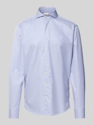 Regular Fit Business-Hemd mit Haifischkragen Modell 'Collar 22' von Stenstroms Blau - 26