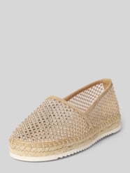Espadrilles mit Strasssteinbesatz von Alma en Pena Beige - 34