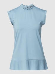 Bluse mit Plisseefalten von Jake*s Collection Blau - 7