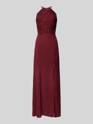 Abendkleid mit Häkelspitze von Lipsy Bordeaux - 14