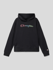 Bluza z kapturem i detalami z logo od CHAMPION Czarny - 3