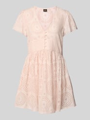 Minikleid mit Lochstickerei Modell 'Debrody' von BOSS Orange Pink - 6
