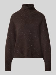 relaxed fit pullover van scheerwolmix in tricotlook van Lanius Bordeaux - 4