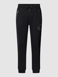 Sweatpants met labelstitching van CARLO COLUCCI Grijs / zwart - 5