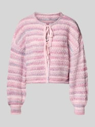 Relaxed Fit Strickjacke mit Bindeband von ONLY Pink - 33