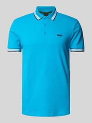 Regular Fit Poloshirt mit Label-Stitching Modell 'PADDY' von BOSS Green Türkis - 9