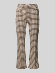 Flared Cut Hose mit Bügelfalten von comma Beige - 34