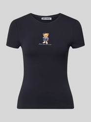 t-shirt o kroju slim fit z nadrukiem z logo od REVIEW - 18