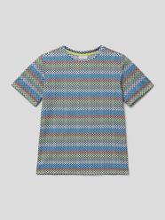 T-Shirt mit Allover-Muster von s.Oliver RED LABEL Blau / Türkis - 27