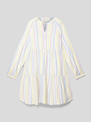 Stoffen jurk met streepmotief van Tom Tailor Wit - 5