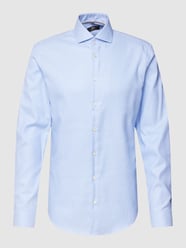 Slim Fit Business-Hemd mit Strukturmuster von Jake*s Blau - 31