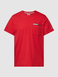 T-Shirt mit Label-Detail Modell 'ESSENTIAL' von Tommy Jeans Rot - 1