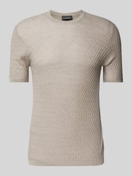 T-Shirt mit gerippten Abschlüssen von Emporio Armani Grau - 39