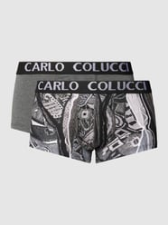 Trunks mit elastischem Logo-Bund im 2er-Pack von CARLO COLUCCI Grau / Schwarz - 12