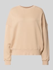 Oversized Sweatshirt aus Baumwoll-Mix von Juvia Beige - 12