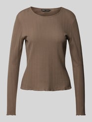 Longsleeve mit Lochmuster Modell 'CARLOTTA' von Only Braun - 16