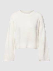 Gebreide pullover met geribde ronde hals, model 'SAYLA' van Vero Moda Wit - 43