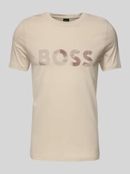 T-shirt met logoprint en ronde hals van BOSS Green Beige - 46