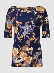 T-Shirt mit U-Boot-Ausschnitt Modell 'JUDY' von Lauren Ralph Lauren Blau - 31