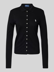 Slim Fit Poloshirt mit Label-Stitching von Polo Ralph Lauren Schwarz - 35