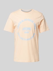 T-Shirt mit Label-Print Modell 'SIMON' von Jack & Jones Orange - 3