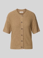 Regular Fit Cardigan aus Bouclé-Baumwoll-Mix von Marc O'Polo Beige - 8