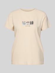 T-Shirt mit Motiv-Print von comma Beige - 10