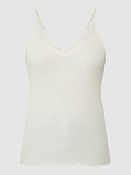 Top in lingerielook met kant, model 'Maya' van Saint Tropez Wit - 11