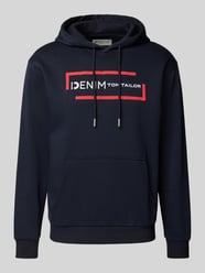 Regular Fit Hoodie mit Baumwolle und Label-Print von Tom Tailor Denim Blau - 45