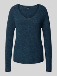 Regular fit gebreide pullover met V-hals, model 'ELLEN van Pieces Groen - 6