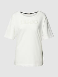 T-Shirt aus reiner Baumwolle mit Logo-Lochstickerei von LIU JO SPORT Weiß - 33
