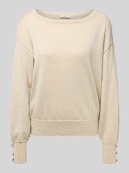 Gebreide pullover met sierknopen, model 'MOBBE' van b.young Beige - 14