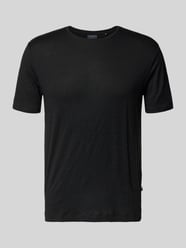 t-shirt z mieszanki lnu i elastanu z okrągłym dekoltem od OLYMP Level 5 - 36