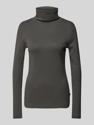 Longsleeve mit geripptem Rundhalsausschnitt Modell 'Rolli' von QS Grau - 9