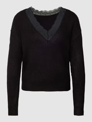 Gebreide pullover met kant, model 'GLACY' van Vila Zwart - 46