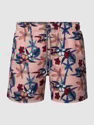 Badehose mit Streifenmuster und Allover-Print von Schiesser Orange - 4
