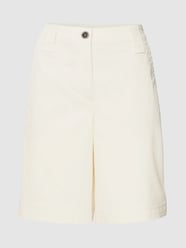 High waist bermuda met labelprint van Marc Cain Wit - 47