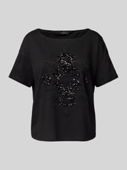 T-shirt z cekinowym obszyciem od monari - 35